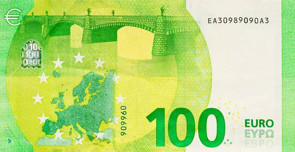 One Hundred Euro Bill 100 Euro Banknote Close Euro Official — Stok fotoğraf