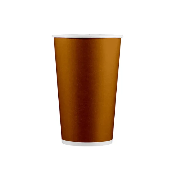 Coppa Monouso Isolato Sfondo Bianco Caffè Andare Mockup Tazza Bicchiere — Foto Stock
