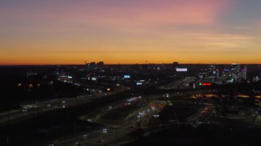 Panoramic view of the city at night. Tallinn, Estonia at night. Sleeping city in a cold winter night