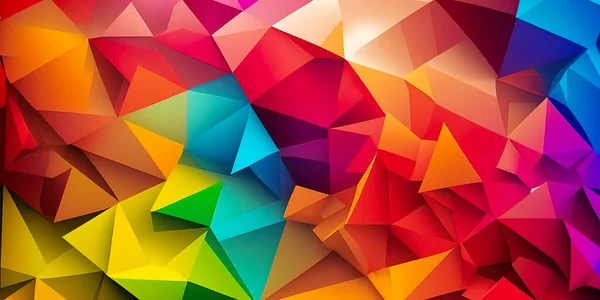 彩虹色彩斑斓的几何三角形抽象背景图解 多边形设计 抽象的马赛克背景 — 图库照片