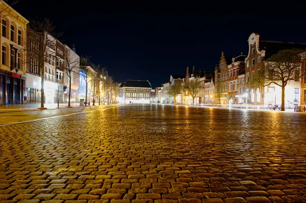 Groningen Paesi Bassi Notte Cityscape Fotografato Notte Groninga Durante Una — Foto Stock