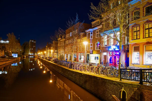 Groningen Países Bajos Noche Paisaje Urbano Fotografiado Por Noche Groninga —  Fotos de Stock