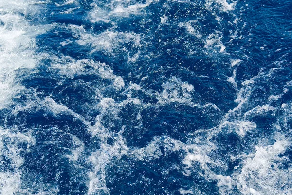 Abstrato Água Mar Azul Com Ondas Brancas Textura Azul Mar — Fotografia de Stock