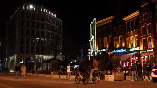Гронинген Нидерланды Апреля 2023 Года Ночная Жизнь Центре Города Городской — стоковое видео