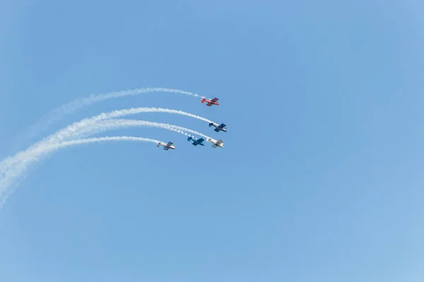 Sky Squadron Performing Copacabana Rio Janeiro Brasil Setembro 2022 Sky — Fotografia de Stock