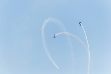Rio de Janeiro, Brezilya 'da Copacabana' da gösteri yapan hava filosu - 07 Eylül 2022: Rio de Janeiro 'daki Copacabana plajında Hava Filosu.
