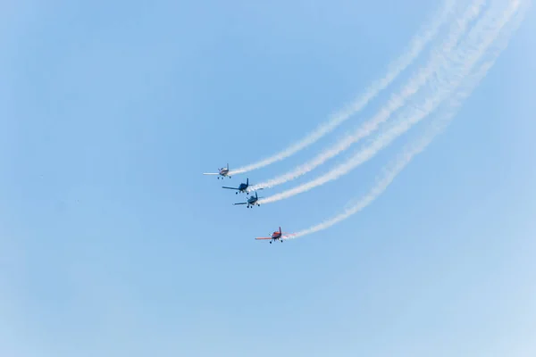 2022年9月7日 在巴西里约热内卢科帕卡巴纳表演的天空中队 在独立日在里约热内卢科帕卡巴纳海滩表演的天空中队 — 图库照片