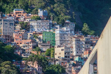 Rocinha Favela in Rio de Janeiro, Brazil - January 18, 2023: Favela da Rocinha seen from Sao Conrado neighborhood in Rio de Janeiro.