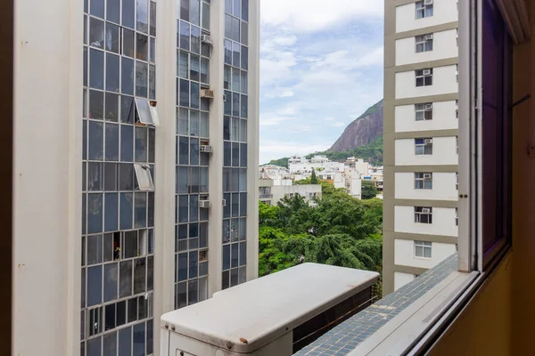 Територія Леблона Яку Видно Вікна Будинку Ріо Жанейро Бразилія — стокове фото