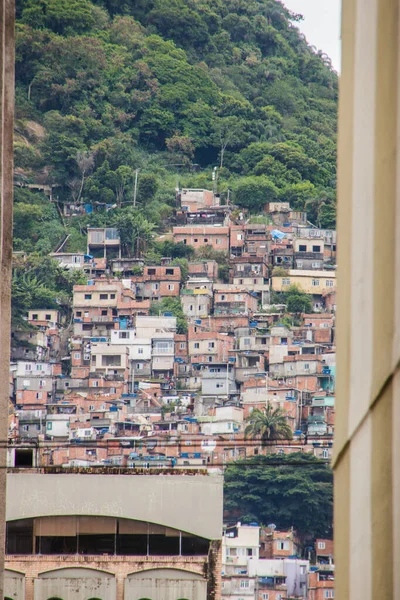 Favela Santa Marta Seen Neighborhood Botafogo Rio Janeiro Brazil — стоковое фото