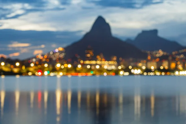 Захід Сонця Затоці Родріго Фрейтас Лагуна Ріо Жанейро — стокове фото