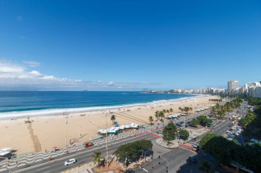 Rio de Janeiro, Brezilya 'daki Copacabana Sahili - 02 Haziran 2023: Rio de Janeiro' daki Copacabana Sahili.