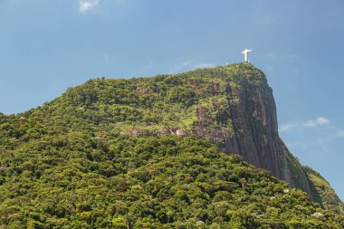 Kurtarıcı İsa Rio de Janeiro, Brezilya - 01 Mart 2023: Kurtarıcı İsa Heykeli Rio de Janeiro Botanik Bahçesi bölgesinde görüldü.
