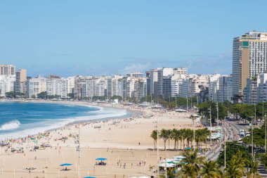 Rio de Janeiro, Brezilya 'daki Copacabana Sahili - 02 Haziran 2023: Rio de Janeiro' daki Copacabana Sahili.