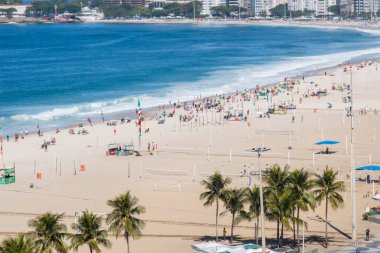 Rio de Janeiro, Brezilya 'daki Copacabana Sahili - 02 Haziran 2023: Rio de Janeiro' daki Copacabana Sahili.
