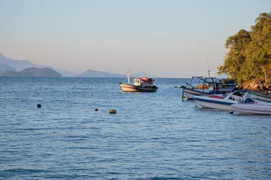 Brezilya 'nın Rio de Janeiro kentindeki Angra dos Reis' deki büyük ada körfezi..