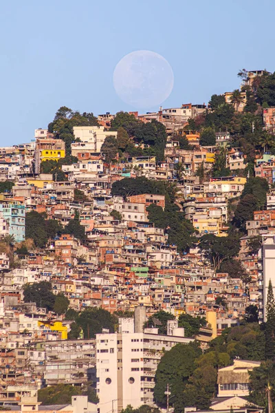 Lua Cheia Comunidade Vidigal Rio Janeiro — Fotografia de Stock