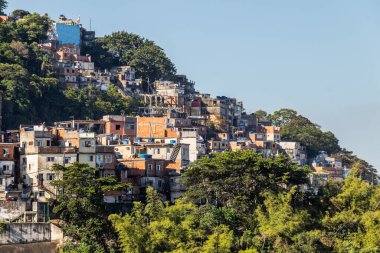 Rio de Janeiro, Brezilya 'daki Cantagalo Tepesi' nde evler.