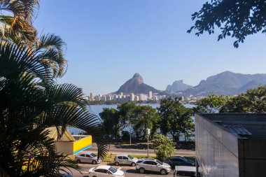 Rodrigo de Freitas Lagoon Rio de Janeiro, Brezilya için görünümünü.