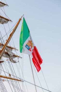 Amerigo Vespucci gemisi Rio de Janeiro, Brezilya 'da - 23 Ekim 2023: Dünyanın en güzel gemisi olarak bilinen Amerigo Vespucci' nin detayları Rio de Janeiro 'daki duraklarından birinde.