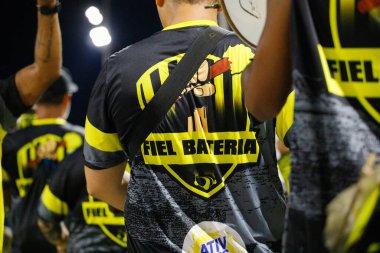 Sao Clemente Samba Okulu, Rio de Janeiro, Brezilya - 20 Ocak 2024 Sao Clemente samba okulunun teknik prova detayları.