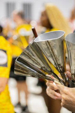 Estacio de Sa Samba School, Rio de Janeiro, Brezilya - 6 Ocak 2024: Estacio de Sa samba okulunun teknik provaları.