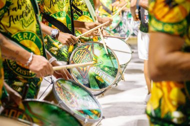 Samba Okulu Mocidade Independente de Padre Miguel Rio de Janeiro, Brezilya - 6 Ocak 2024: Samba okulu Mocidade Independente de Padre Miguel 'in teknik provası.