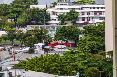 Brezilya 'nın Rio de Janeiro kentindeki Flamengo yat yarışları kulübünün genel merkezinin görüntüsü - 26 Aralık 2023: Gavea, Rio de Janeiro' daki Flamengo yat kulübünün karargahı.