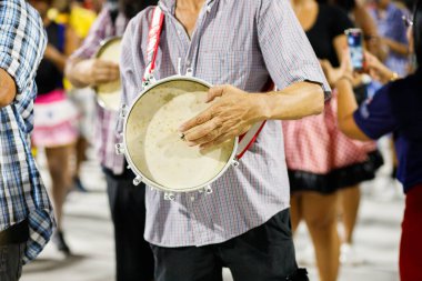 Rio de Janeiro, Brezilya 'daki Academicos de Vigario Geral Samba Okulu - 20 Ocak 2024: Akademicos de Vigario Geral samba okulunun teknik provalarının detayları.