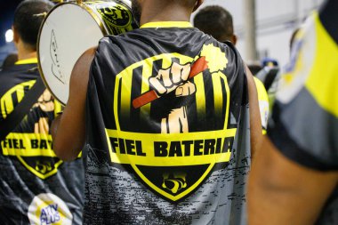 Sao Clemente Samba Okulu, Rio de Janeiro, Brezilya - 20 Ocak 2024 Sao Clemente samba okulunun teknik prova detayları.