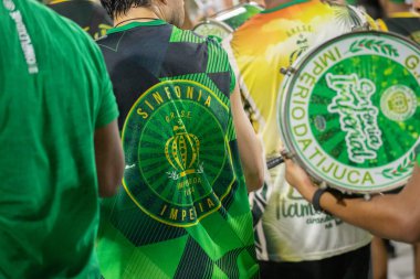 Rio de Janeiro, Brezilya 'daki Imperio da Tijuca Samba Okulu' nun davulları - 6 Ocak 2024: Imperio da Tijuca samba okulunun davullarının teknik testleri.