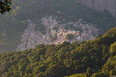 view of the Rocinha favela in Rio de Janeiro, Brazil. clipart