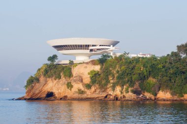 view of the MAC Museum of Contemporary Art in Niteroi in Rio de Janeiro, Brazil - May 4, 2024: view of the Museum of Contemporary Art in Niteroi, known as Mac. clipart