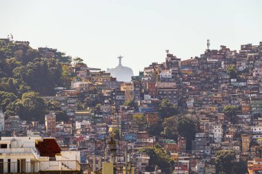 Rio de Janeiro, Brezilya 'daki Rocinha gecekondu manzarası.
