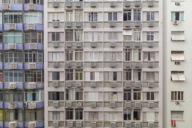 Rio de Janeiro, Brezilya 'daki Copacabana binaları - 28 Haziran 2024: Rio de Janeiro' daki Copacabana mahallesindeki binaların cepheleri.