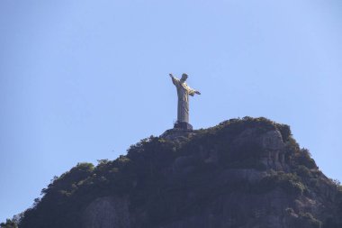 Kurtarıcı İsa Rio de Janeiro, Brezilya - 7 Ağustos 2024: Kurtarıcı İsa Rio de Janeiro 'daki Botafogo mahallesinde görüldü.