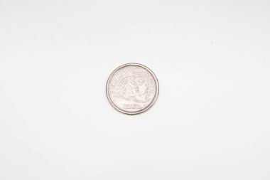 Rio de Janeiro, Brezilya 'da beyaz arka planda 50 sent gerçek para.