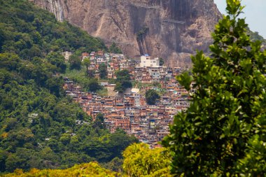 Rio de Janeiro, Brezilya 'daki Rocinha gecekondu manzarası.