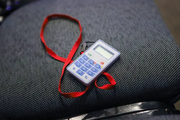 keypad device used for electronic voting at an event in Rio de Janeiro, Brazil.