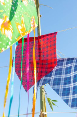 Haziran festivali için dekoratif bayraklar, Rio de Janeiro, Brezilya 'da çok popüler bir festival.
