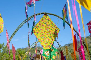 Haziran festivali için dekoratif bayraklar, Rio de Janeiro, Brezilya 'da çok popüler bir festival.