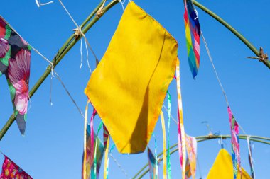 Haziran festivali için dekoratif bayraklar, Rio de Janeiro, Brezilya 'da çok popüler bir festival.