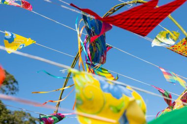 Haziran festivali için dekoratif bayraklar, Rio de Janeiro, Brezilya 'da çok popüler bir festival.