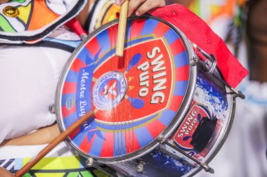 Rio de Janeiro, Brezilya 'daki Academicos de Vigario Geral samba okulu - 2 Mart 2025: Marques de Sapucai Sambadrome' daki geçit töreni sırasında Akademicos de Vigario Geral samba okulu