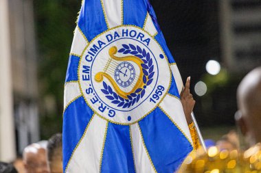 Samba okulu Rio de Janeiro, Brezilya 'da son dakikada - 26 Ocak 2025 Sambadrome' daki geçit töreninde Samba okulu