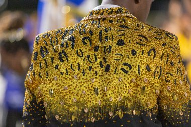 Samba okulu Uniao de Marica, Rio de Janeiro, Brezilya - 9 Şubat 2025: Sambadrome 'daki tören sırasında Samba okulu Uniao de Marica