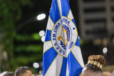 Samba okulu Rio de Janeiro, Brezilya 'da son dakikada - 26 Ocak 2025 Sambadrome' daki geçit töreninde Samba okulu