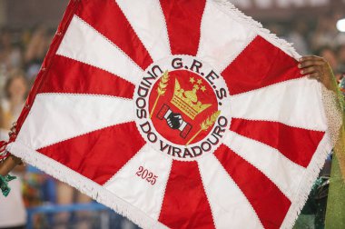 Unidos do Viradouro samba okulu Rio de Janeiro, Brezilya - 3 Mart 2025: Unidos do Viradouro samba okulu Marques de Sapucai Sambadrome geçit töreni sırasında.