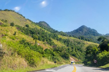 Rio de Janeiro, Brezilya 'daki Rio Santos Yolu Manzarası.
