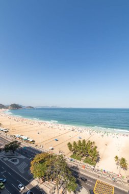 Rio de Janeiro, Brezilya 'daki Copacabana Plajı - 22 Ağustos 2025: Rio de Janeiro' daki Copacabana Sahili.
